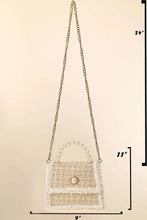 Load image into Gallery viewer, Fame Pearly Trim Woven Handbag
