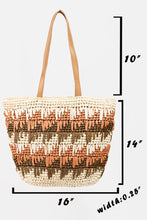 Load image into Gallery viewer, Fame Straw Braided Striped Tote Bag
