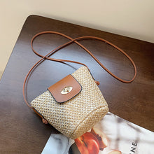 Load image into Gallery viewer, Straw Braided Crossbody Bag
