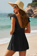 Load image into Gallery viewer, Cutout V-Neck Cap Sleeve One-Piece Swimwear
