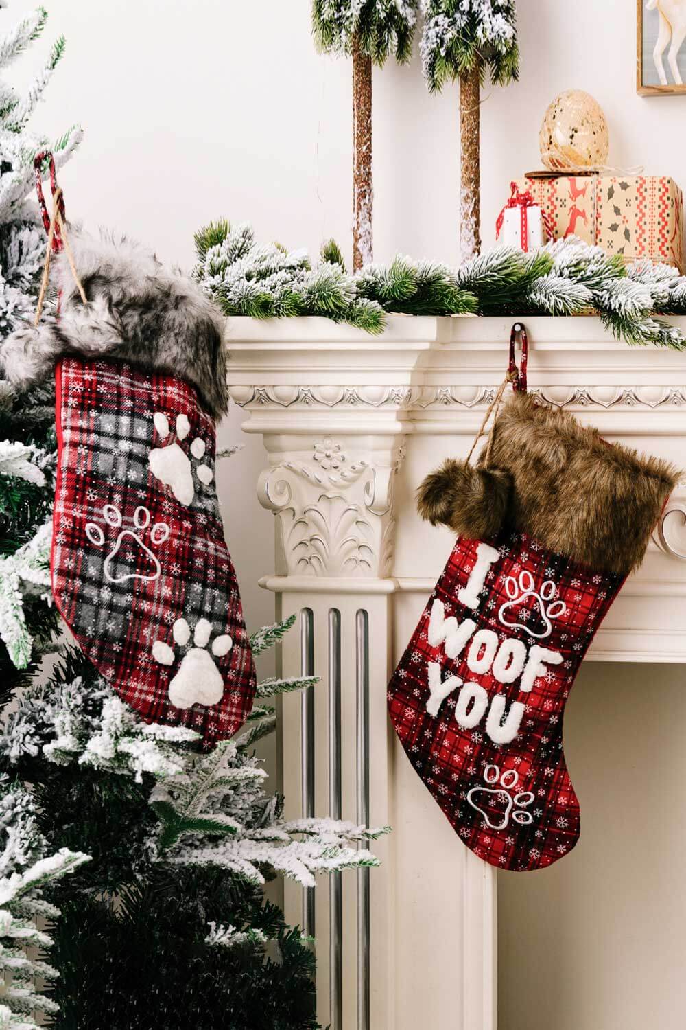 2-Pack Plush Christmas Stockings