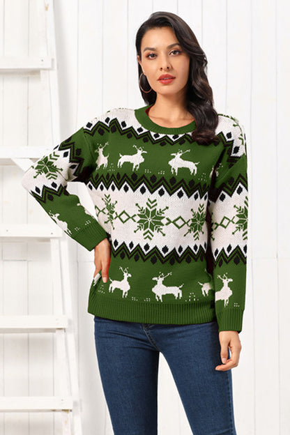 Reindeer Round Neck Sweater