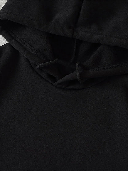 Graphic Drawstring Hoodie with Pocket