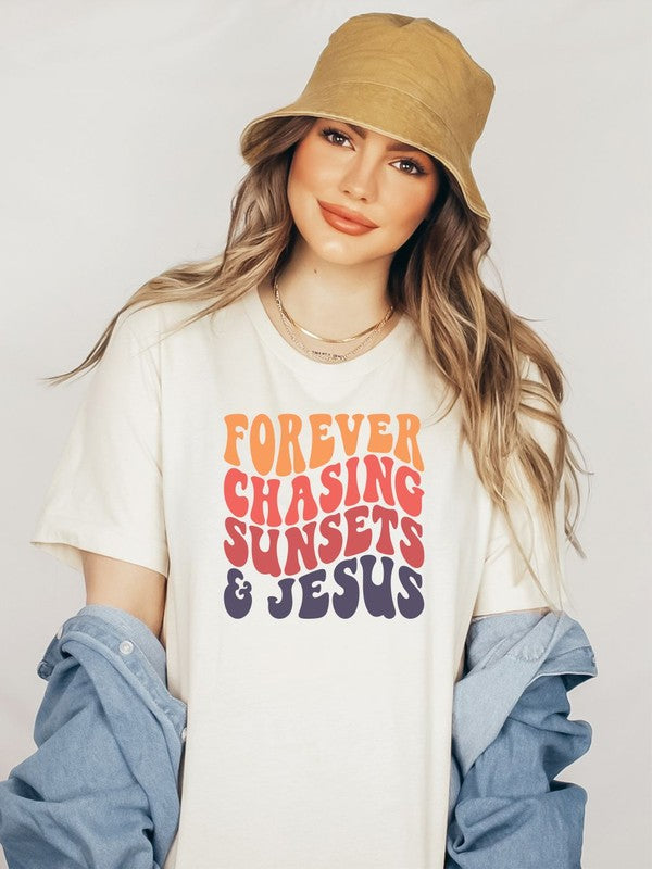 Forever Chasing Sunsets and Jesus Tee