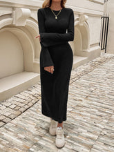 Load image into Gallery viewer, Devine Tied Round Neck Long Sleeve Midi Dress
