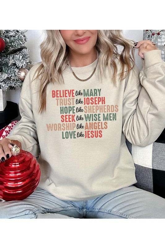 Believe Christmas Christian Sweatshirt