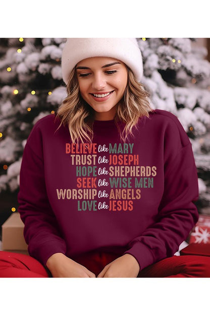 Believe Christmas Christian Sweatshirt