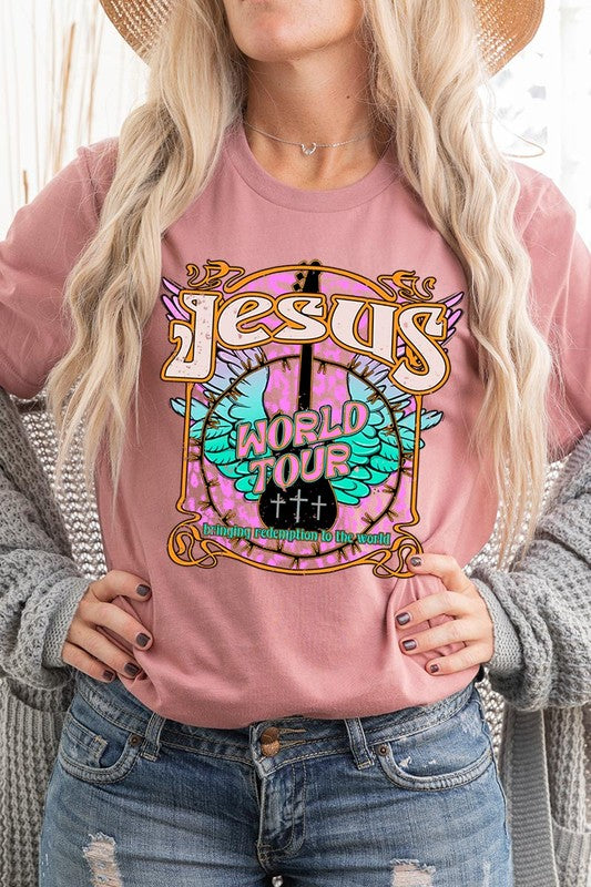 Jesus World Tour Christian Graphic T Shirts