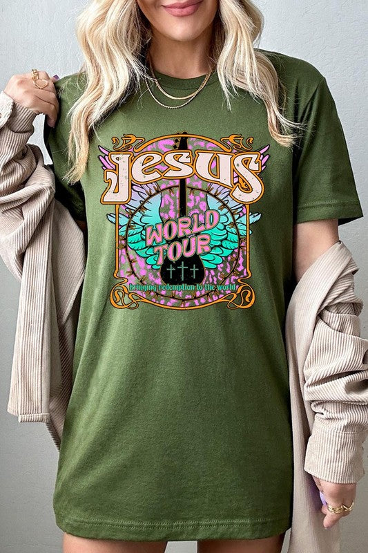 Jesus World Tour Christian Graphic T Shirts