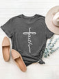 Letter Graphic Round Neck Short Sleeve T-Shirt