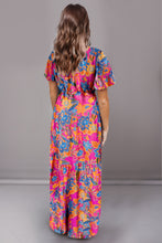 Load image into Gallery viewer, Printed Surplice Short Sleeve Maxi Dress
