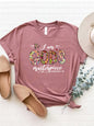 Letter Graphic Round Neck Short Sleeve T-Shirt