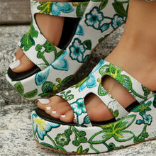 Load image into Gallery viewer, Cutout Floral Peep Toe Sandals
