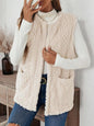 Fuzzy Open Front Vest with Pockets