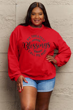 Load image into Gallery viewer, Simply Love Full Size MY GREATEST BLESSINGS CALL ME MOM Round Neck Sweatshirt
