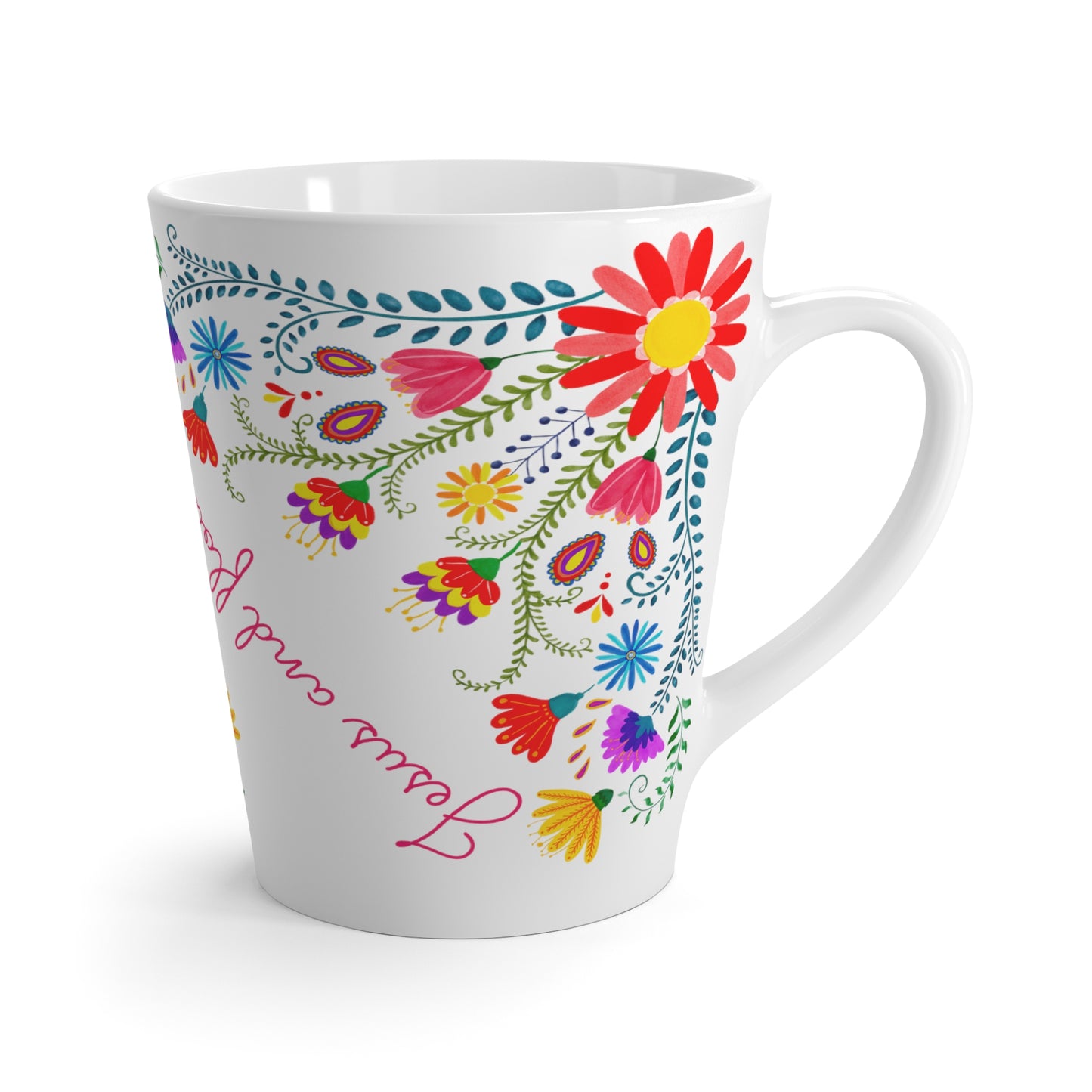 Jesus and Flowers Latte Mug