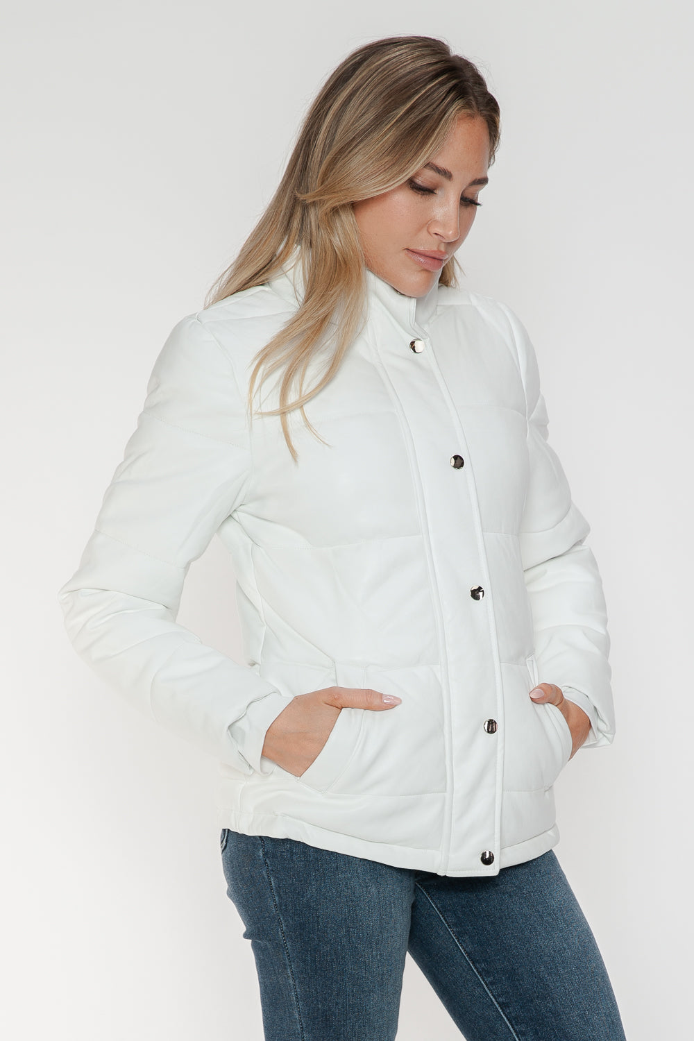 YMI Pocketed Zip Up Turtleneck Puffer Jacket