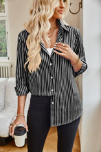 Load image into Gallery viewer, Striped Button Up Long Sleeve Shirt
