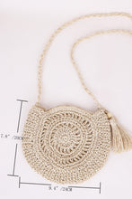 Load image into Gallery viewer, Tassel Straw Braided Strap Shoulder Bag
