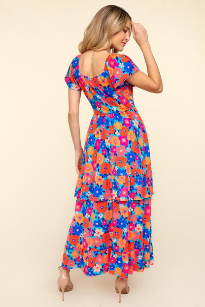 Haptics Floral Maxi Ruffled Dress with Side Pockets