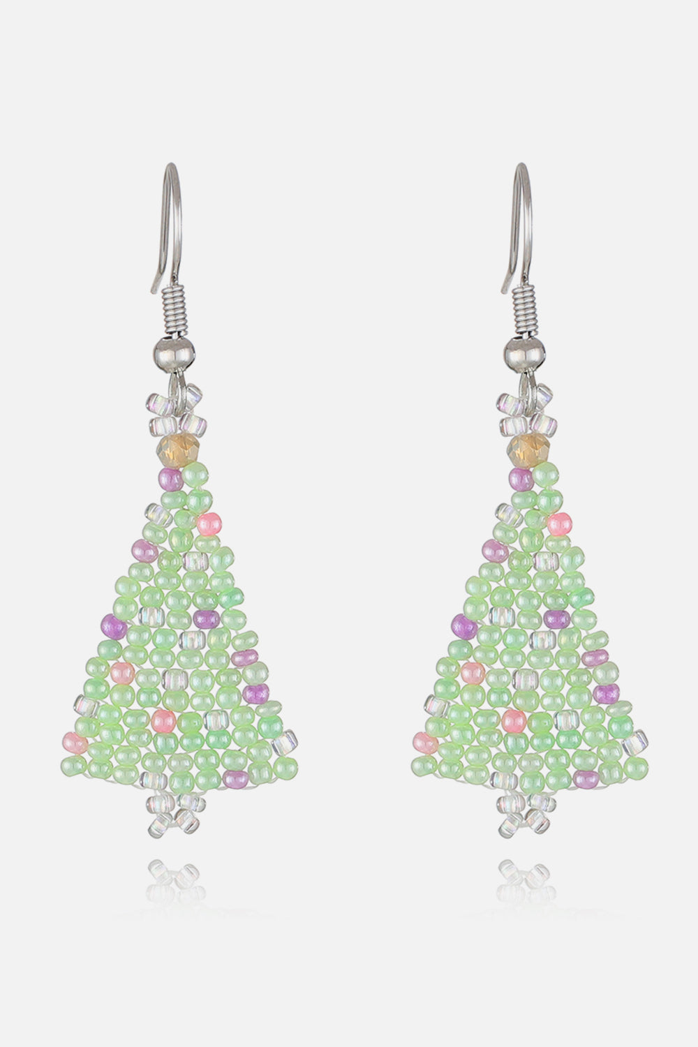 Beaded Christmas Tree Earrings