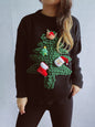 Christmas Tree Round Neck Long Sleeve Sweater