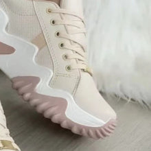 Load image into Gallery viewer, Lace-Up PU Leather Platform Sneakers
