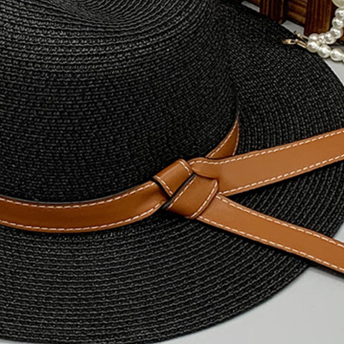 Wide Brim Paper Braided Hat