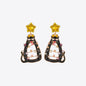 Rhinestone Alloy Cat Earrings