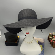Load image into Gallery viewer, Bow Paper Braided Wide Brim Hat
