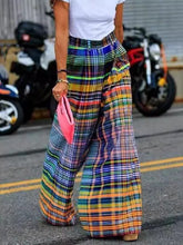 Load image into Gallery viewer, Full Size Plaid Wide Leg Pants
