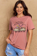 Load image into Gallery viewer, Simply Love Full Size Book &amp; Flower Graphic Cotton Tee

