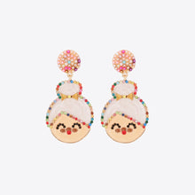 Load image into Gallery viewer, Rhinestone Alloy Mrs. Claus Earrings
