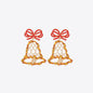 Rhinestone Alloy Christmas Bell Earrings