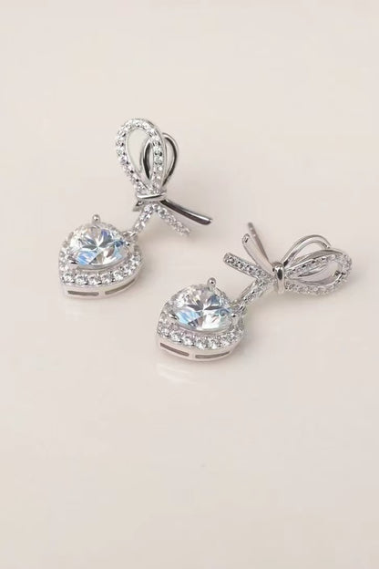 2 Carat Moissanite 925 Sterling Silver Heart Earrings