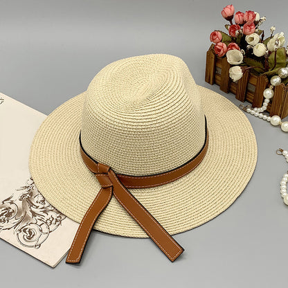 Wide Brim Paper Braided Hat