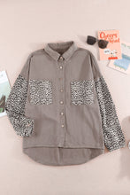 Load image into Gallery viewer, Leopard Contrast Denim Top
