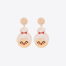 Load image into Gallery viewer, Rhinestone Alloy Mrs. Claus Earrings
