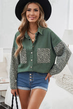 Load image into Gallery viewer, Leopard Contrast Denim Top
