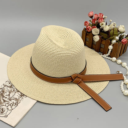 Wide Brim Paper Braided Hat