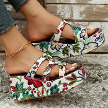 Load image into Gallery viewer, Cutout Floral Peep Toe Sandals
