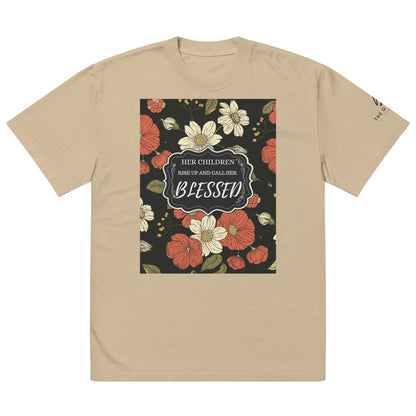 Her Children Call Her Blessed Oversized Christian T-shirt