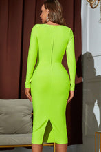 Load image into Gallery viewer, Long Sleeve Back Slit Square Neck Dress
