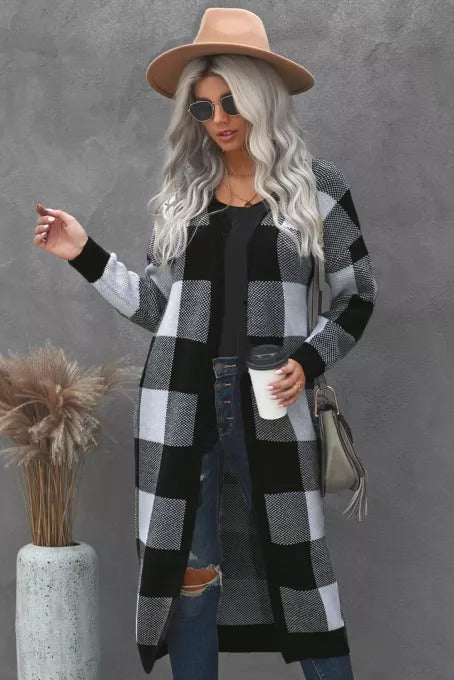 Women's Plaid Cardigan Blouse