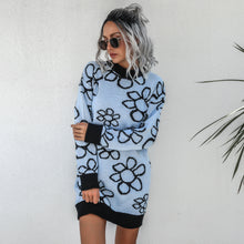 Load image into Gallery viewer, Floral Dropped Shoulder Sweater Dress
