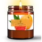 Grapefruit Bliss Natural Wax Candle in Amber Jar