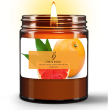 Load image into Gallery viewer, Grapefruit Bliss Natural Wax Candle in Amber Jar
