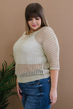 Load image into Gallery viewer, GeeGee Gracefully Golden Full Size Run Openwork Sweater
