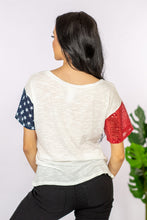 Load image into Gallery viewer, BiBi USA Sequin Graphic Distressed Tee
