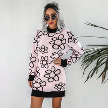 Load image into Gallery viewer, Floral Dropped Shoulder Sweater Dress
